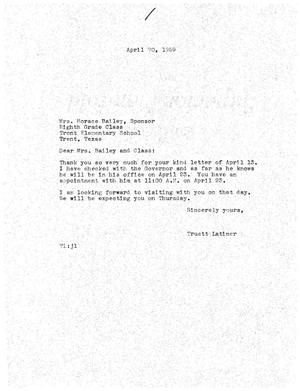 [Letter from Truett Latimer to Mrs. Horace Bailey, April 20, 1959]
