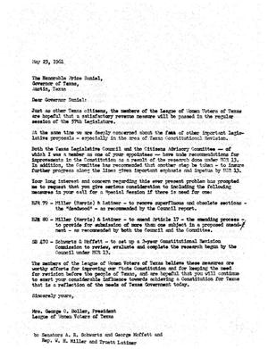 [Letter from Mrs. George C. Boller to Truett Latimer, May 23, 1961]