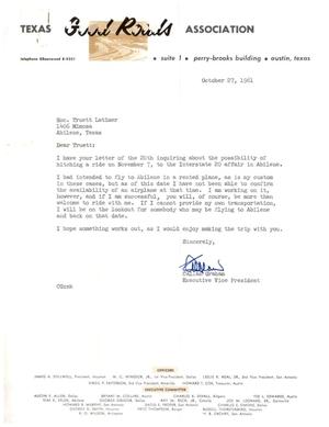 [Letter from Callan Graham to Truett Latimer, October 27, 1961]