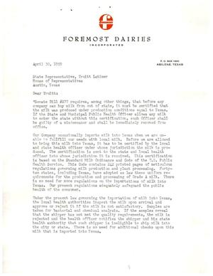 [Letter from Kit M. Parsons to Truett Latimer, April 30, 1959]