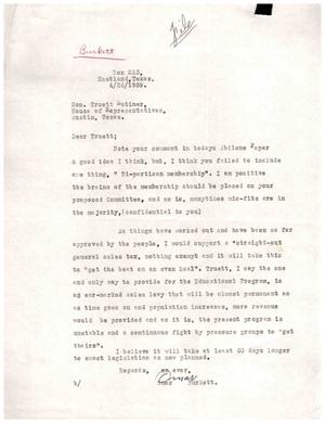 [Letter from Omar Burkett to Truett Latimer, April 26, 1959]
