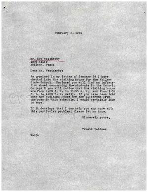 [Letter from Roy Weatherby to Truett Latimer, February 5, 1959]