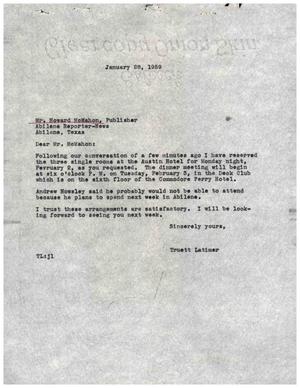 [Letter from Truett Latimer to Howard McMahon, January 28, 1959]