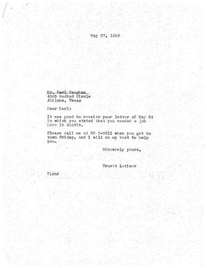 [Letter from Truett Latimer to Earl Vaughan, May 27, 1959]