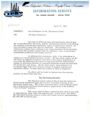 [Letter to Tipro Directors Regarding "Normanna" Decision - April 13, 1961]