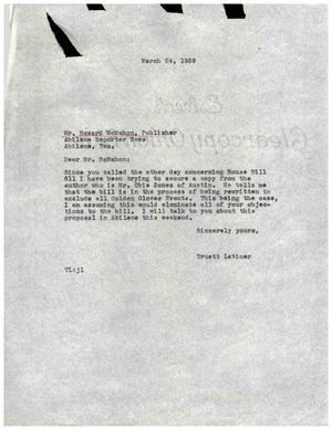 [Letter from Truett Latimer to Howard McMahon, March 24, 1959]