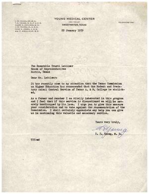 [Letter from T. D. Young to Truett Latimer, January 29, 1959]