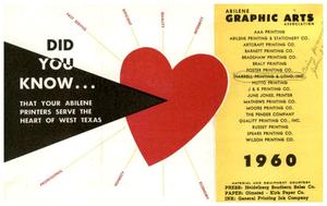 Primary view of object titled '[Abilene Graphic Arts Association Promotional Card, 1960]'.
