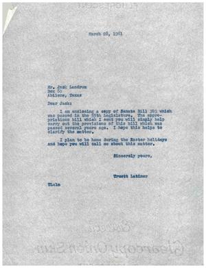 [Letter from Truett Latimer to Jack Landrum, March 28, 1961]