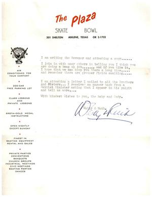 [Letter from Wally and Ruth Congratulating the Recipient's Job Performance]