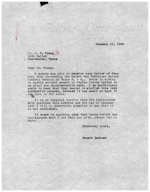 [Letter from Truett Latimer to J. W. Young, Jr., January 16, 1959]