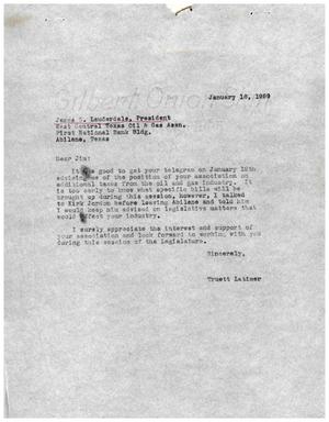 [Letter from Truett Latimer to James S. Lauderdale, January 16, 1959]