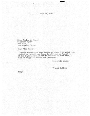 [Letter from Truett Latimer to Thelma A. Casey, July 14, 1959]