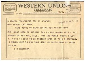[Telegram from W. M. Braymer, May 27, 1959]
