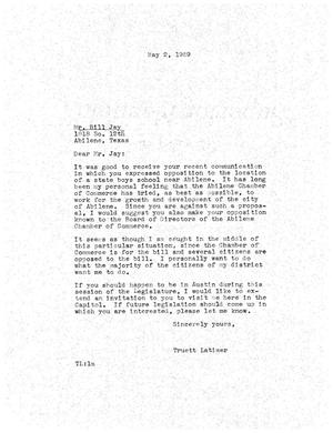 [Letter from Truett Latimer to Bill Jay, May 2, 1959]