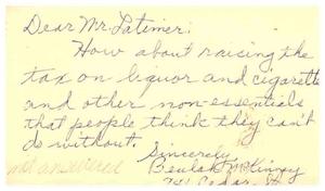 [Postcard from Beulah McKinney to Truett Latimer, May 8, 1961]