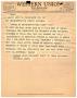 Letter: [Telegram from Durward Grubb, April 14, 1959]