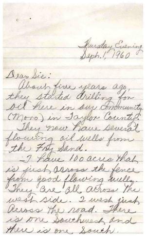 [Letter from Mr. and Mrs. Clyde W. Reid, September 1, 1960]