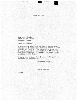 [Letter from Truett Latimer to L. G. Neely, June 4, 1959]