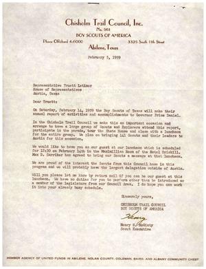 [Letter from Henry H. McGinty to Truett Latimer, February 5, 1959]