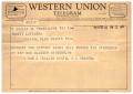 Letter: [Telegram from D. C. Parker, February 16, 1961]