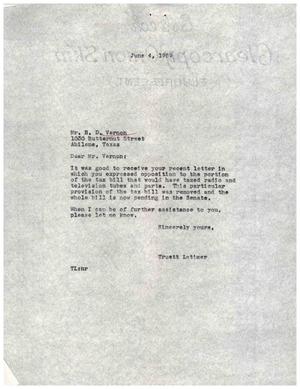 [Letter from Truett Latimer to R. D. Vernon, June 4, 1959]