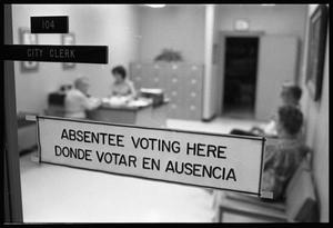 Primary view of object titled '[Absentee Voting Office]'.
