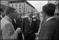 Photograph: [Waggoner Carr Smiles at Group in Downtown Wichita Falls]