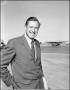 Photograph: [Will Rogers Jr. Poses on Airport Runway]