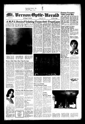 Mt. Vernon Optic-Herald (Mount Vernon, Tex.), Vol. 99, No. 43, Ed. 1 Thursday, July 4, 1974