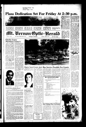 Mt. Vernon Optic-Herald (Mount Vernon, Tex.), Vol. 99, No. 51, Ed. 1 Thursday, August 29, 1974
