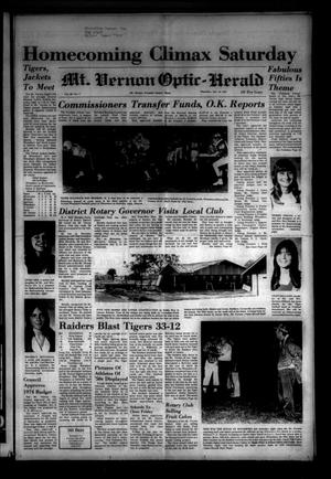 Mt. Vernon Optic-Herald (Mount Vernon, Tex.), Vol. 99, No. 5, Ed. 1 Thursday, October 18, 1973