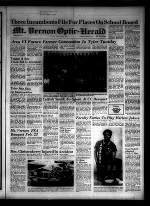 Mt. Vernon Optic-Herald (Mount Vernon, Tex.), Vol. 98, No. 22, Ed. 1 Thursday, February 15, 1973