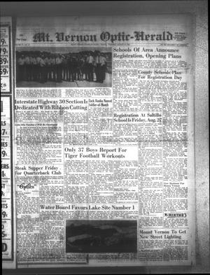 Mt. Vernon Optic-Herald (Mount Vernon, Tex.), Vol. 91, No. 47, Ed. 1 Thursday, August 19, 1965