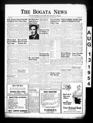 The Bogata News (Bogata, Tex.), Vol. 42, No. 43, Ed. 1 Friday, August 13, 1954