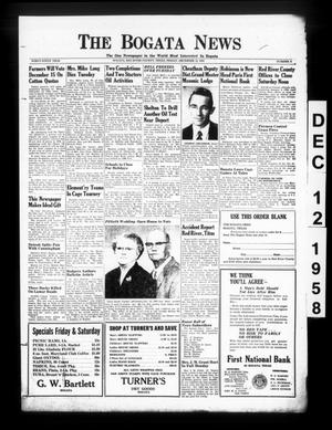 The Bogata News (Bogata, Tex.), Vol. 49, No. 9, Ed. 1 Friday, December 12, 1958