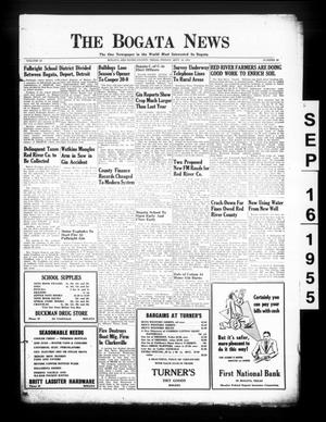 The Bogata News (Bogata, Tex.), Vol. 43, No. 48, Ed. 1 Friday, September 16, 1955