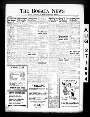 The Bogata News (Bogata, Tex.), Vol. 42, No. 45, Ed. 1 Friday, August 27, 1954