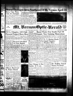 Mt. Vernon Optic-Herald (Mount Vernon, Tex.), Vol. 95, No. 31, Ed. 1 Thursday, April 23, 1970