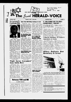 Primary view of object titled 'The Jewish Herald-Voice (Houston, Tex.), Vol. 69, No. 19, Ed. 1 Thursday, August 9, 1973'.