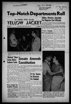 Primary view of object titled 'The Howard Payne College Yellow Jacket (Brownwood, Tex.), Vol. 48, No. 20, Ed. 1  Friday, February 24, 1961'.