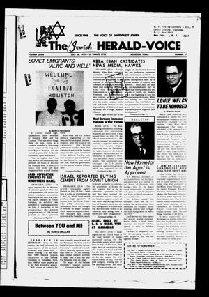 The Jewish Herald-Voice (Houston, Tex.), Vol. 69, No. 17, Ed. 1 Thursday, July 26, 1973