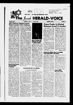 Primary view of object titled 'The Jewish Herald-Voice (Houston, Tex.), Vol. 68, No. 22, Ed. 1 Thursday, August 31, 1972'.