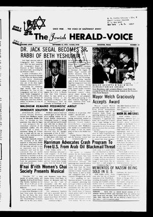 Primary view of object titled 'The Jewish Herald-Voice (Houston, Tex.), Vol. 69, No. 24, Ed. 1 Thursday, September 13, 1973'.