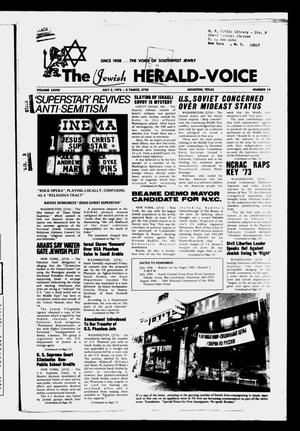 Primary view of object titled 'The Jewish Herald-Voice (Houston, Tex.), Vol. 69, No. 14, Ed. 1 Thursday, July 5, 1973'.
