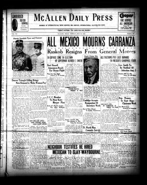 McAllen Daily Press (McAllen, Tex.), Vol. 7, No. 186, Ed. 1 Tuesday, July 24, 1928
