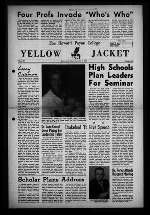 Primary view of object titled 'The Howard Payne College Yellow Jacket (Brownwood, Tex.), Vol. 51, No. 12, Ed. 1  Friday, December 6, 1963'.