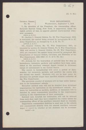 Primary view of object titled '[U.S. War Department General Orders 82]'.