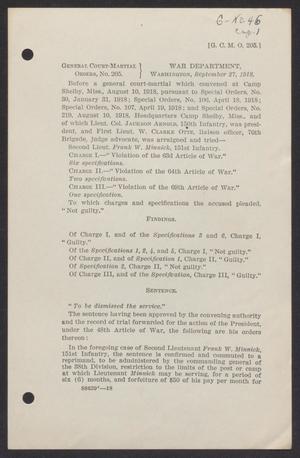[U.S. War Department General Court-Martial Orders 205]