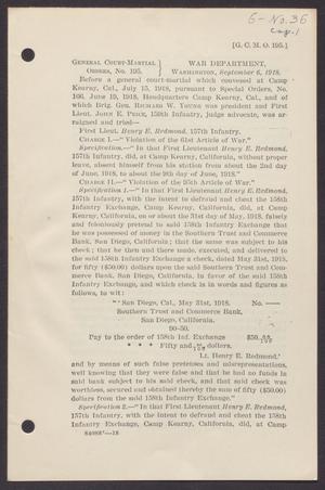 Primary view of object titled '[U.S. War Department General Court-Martial Orders 195]'.